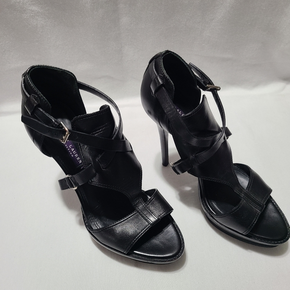 Ralph Lauren Purple Label Collection Women's Platform Caged Heels sz 9
